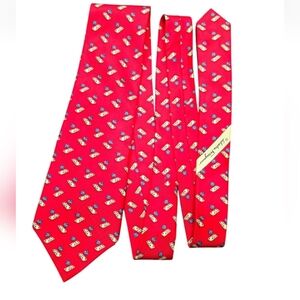 Salvatore Ferragamo Mens Designer Whimsical Dice Domino Game Motif Silk Neck Tie